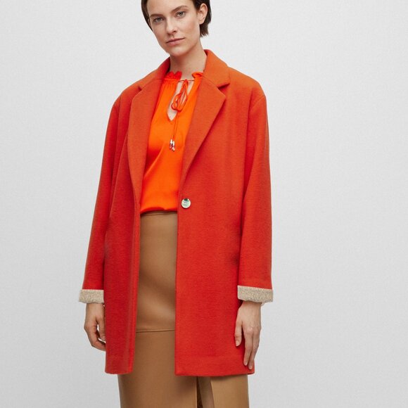 NEW! ETAM Paris manteau de petit ami in Rust Orange colour- Size S - Picture 4 of 16